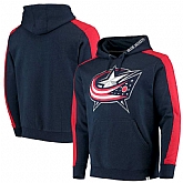 Columbus Blue Jackets Fanatics Branded Iconic Blocked Pullover Hoodie Navy & Red